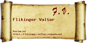 Flikinger Valter névjegykártya
